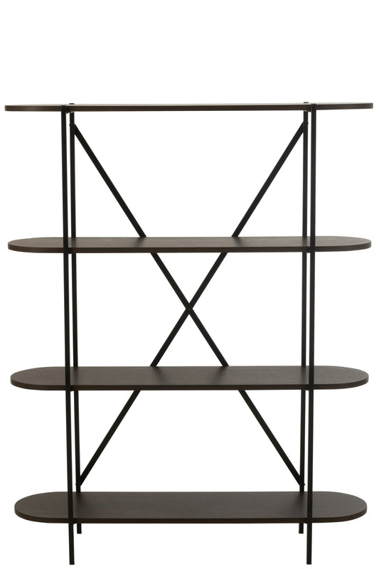 Shelf Oval Mdf/Metal Dark Brown