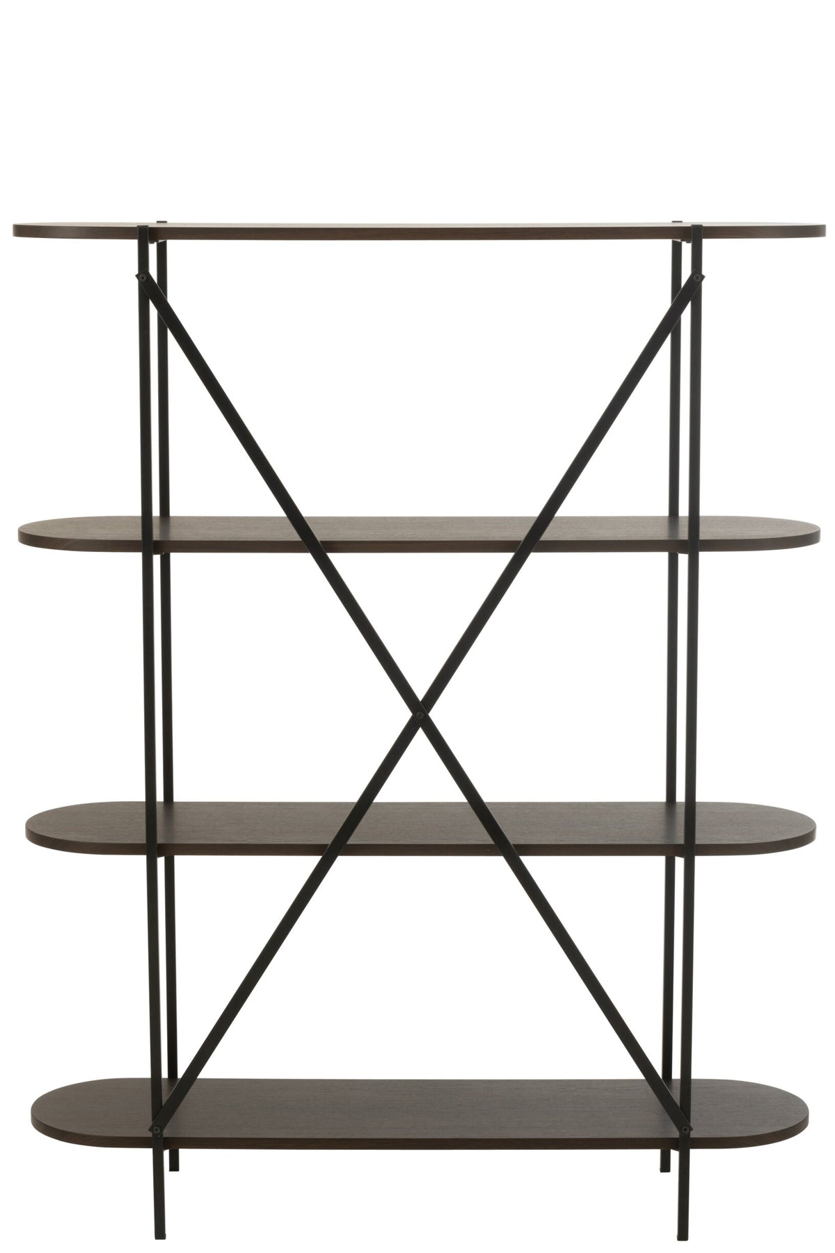 Shelf Oval Mdf/Metal Dark Brown