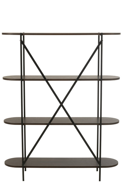 Shelf Oval Mdf/Metal Dark Brown
