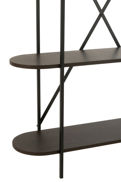 Shelf Oval Mdf/Metal Dark Brown