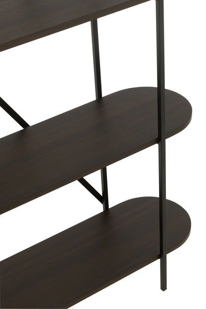 Shelf Oval Mdf/Metal Dark Brown