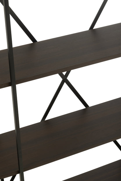 Shelf Oval Mdf/Metal Dark Brown