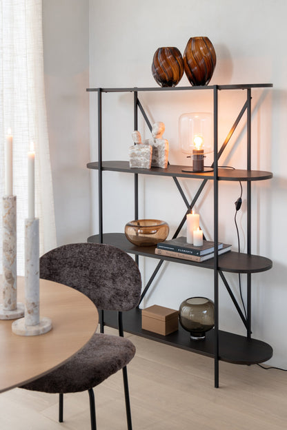 Shelf Oval Mdf/Metal Dark Brown