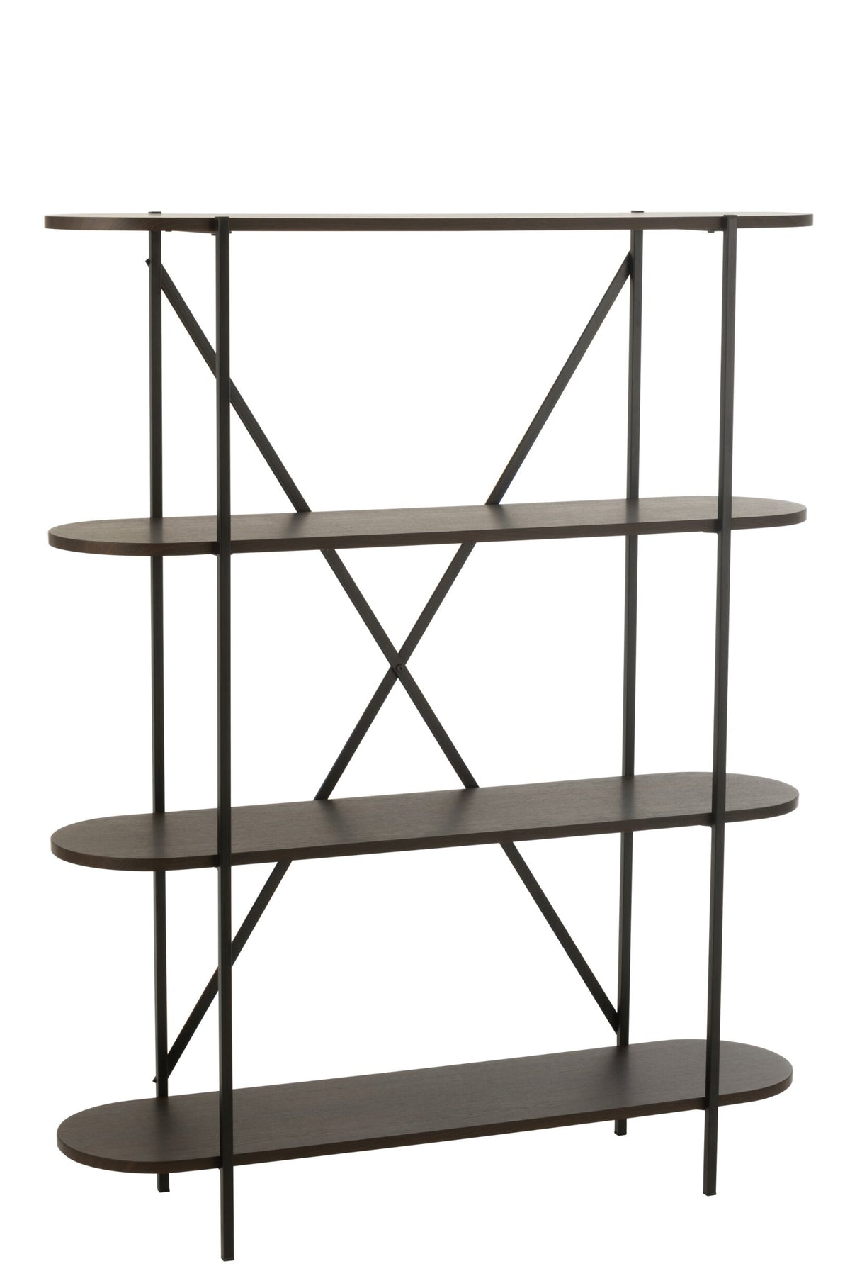 Shelf Oval Mdf/Metal Dark Brown