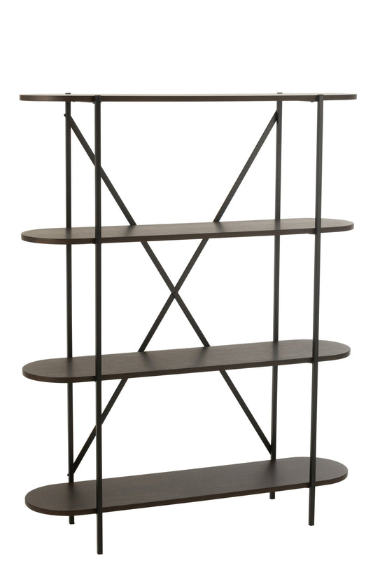 Shelf Oval Mdf/Metal Dark Brown
