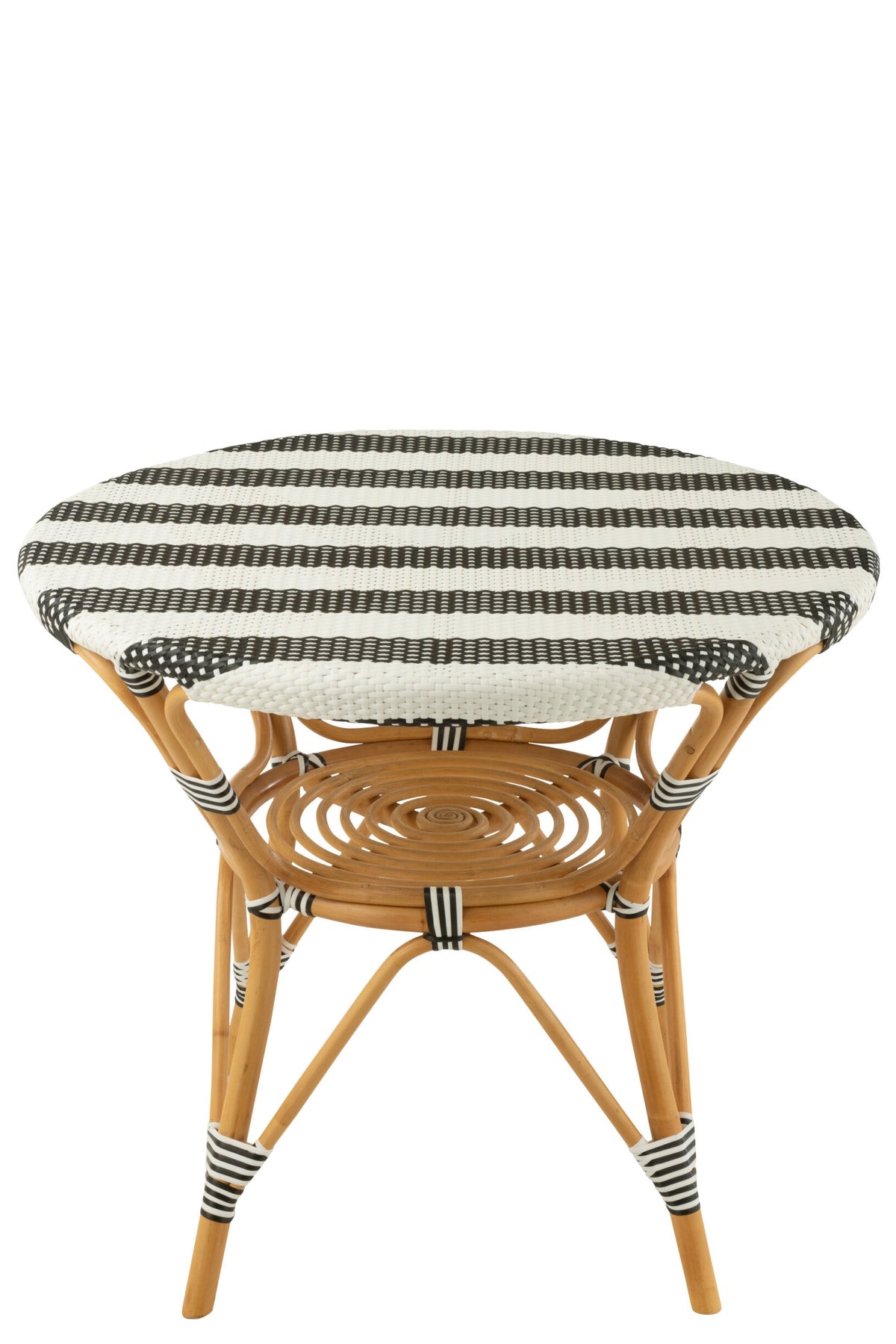 Dining Table Rattan Black/White
