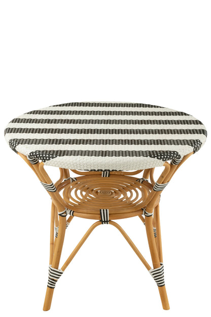 Dining Table Rattan Black/White