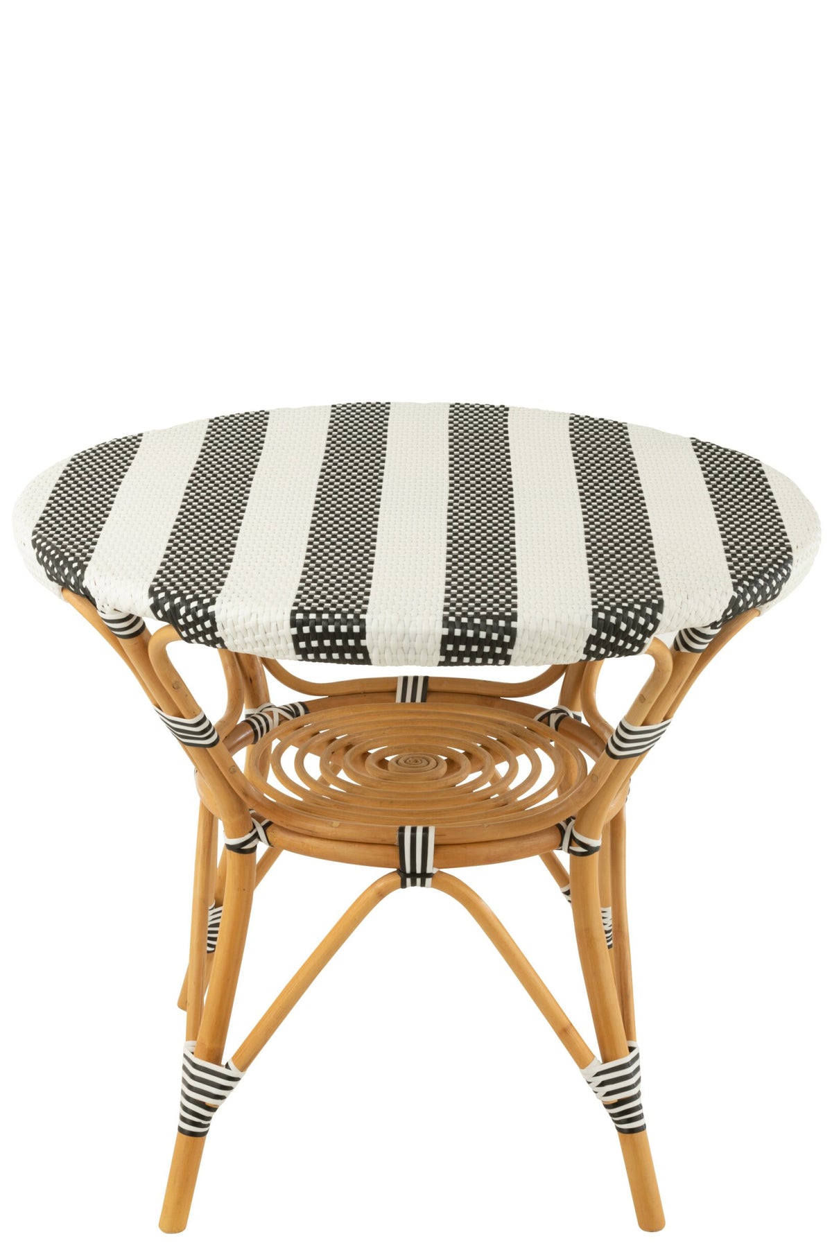 Dining Table Rattan Black/White