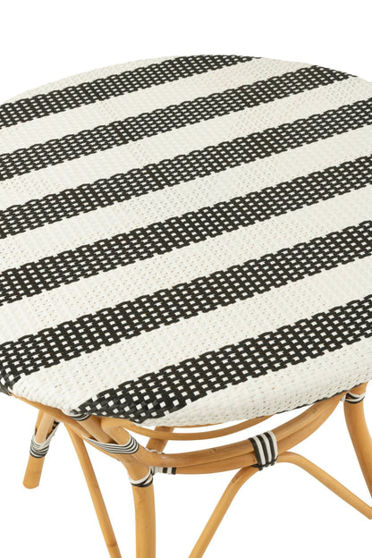 Dining Table Rattan Black/White