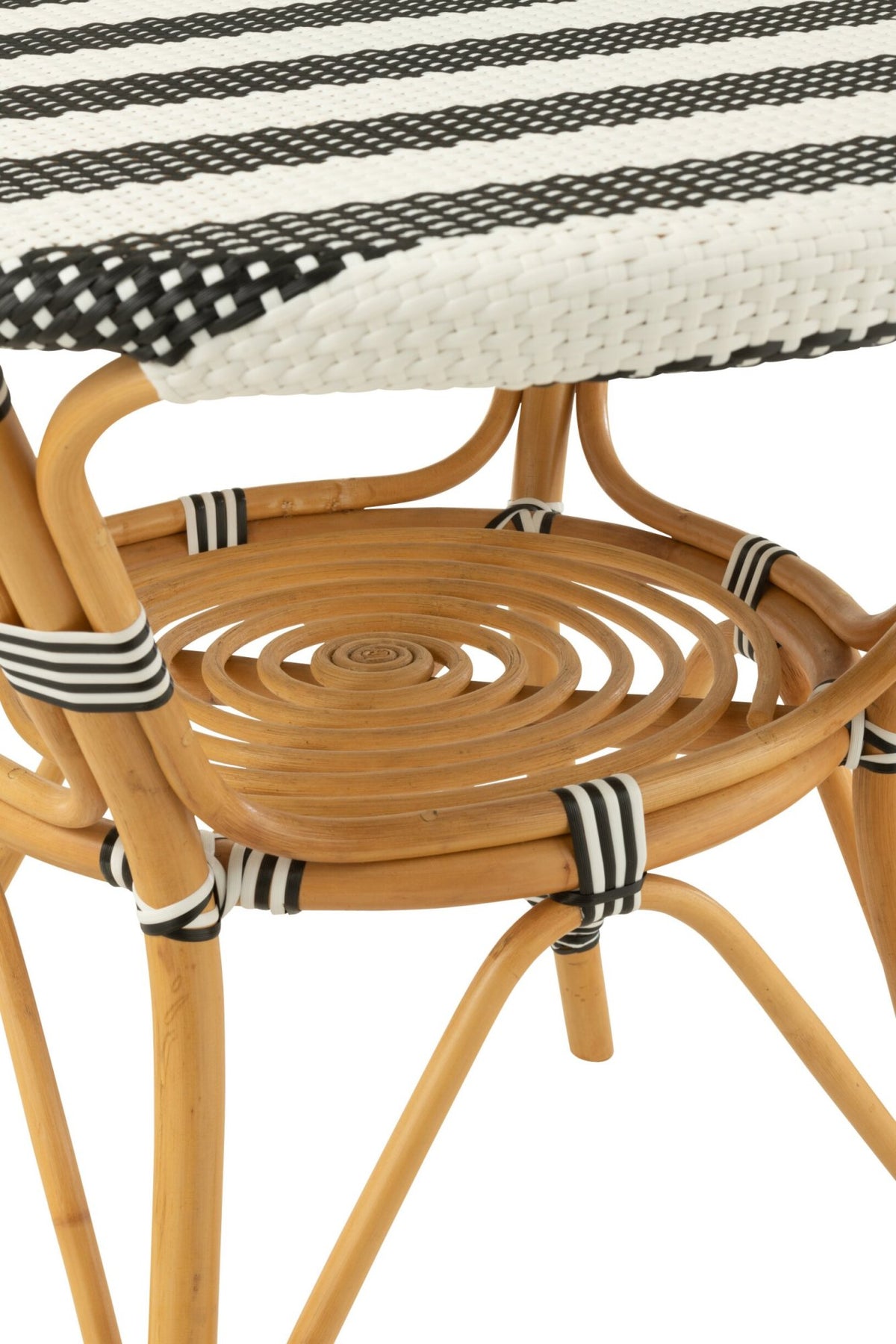 Dining Table Rattan Black/White
