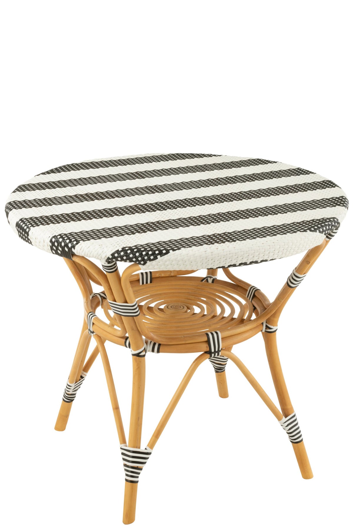 Dining Table Rattan Black/White