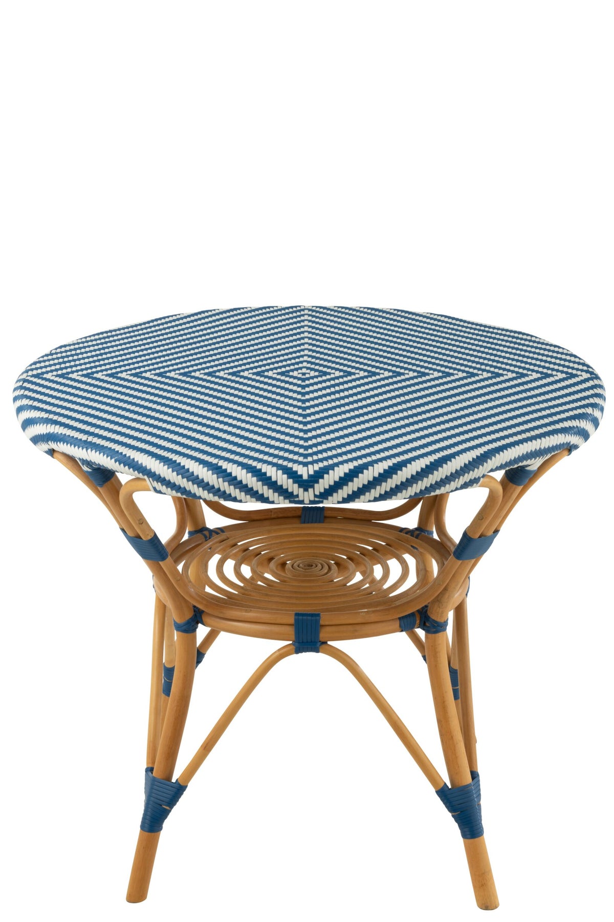 Dining Table Rattan Blue/White