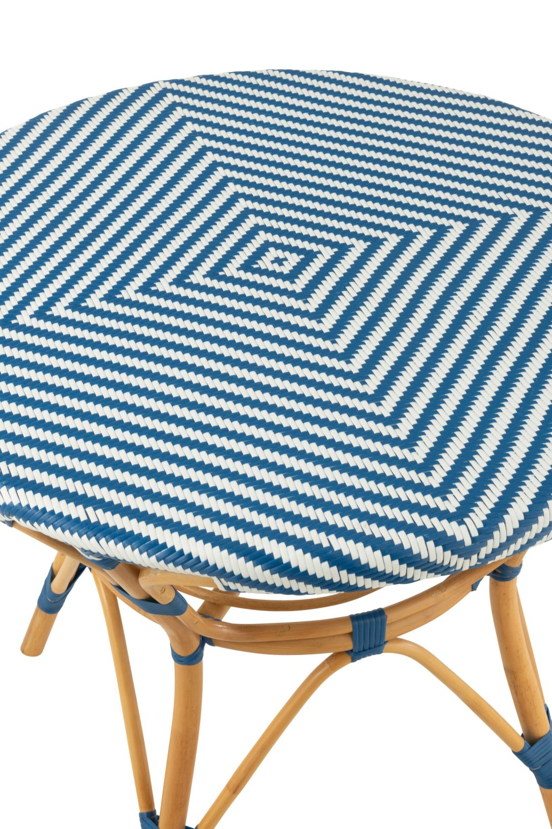 Dining Table Rattan Blue/White