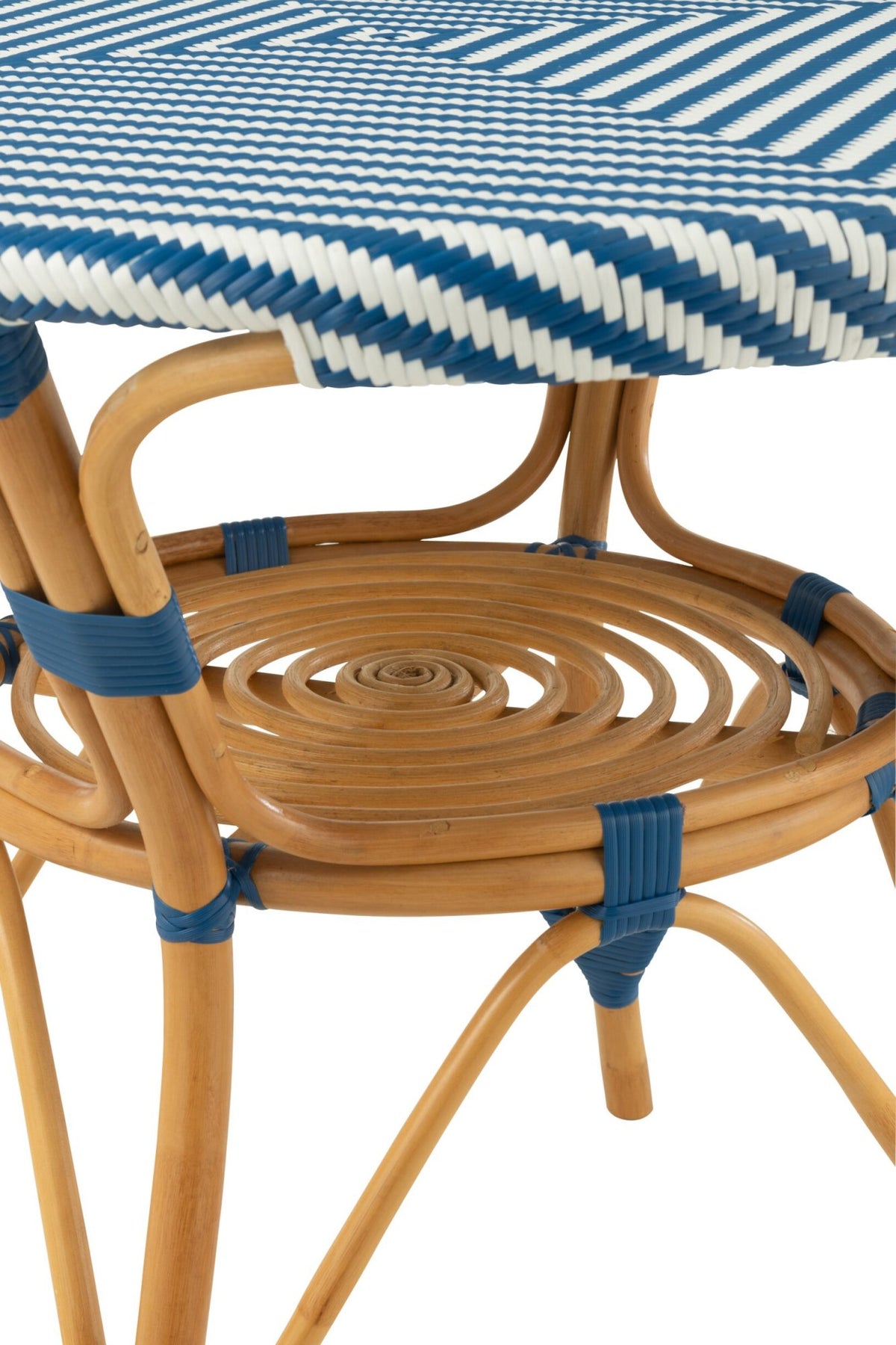 Dining Table Rattan Blue/White