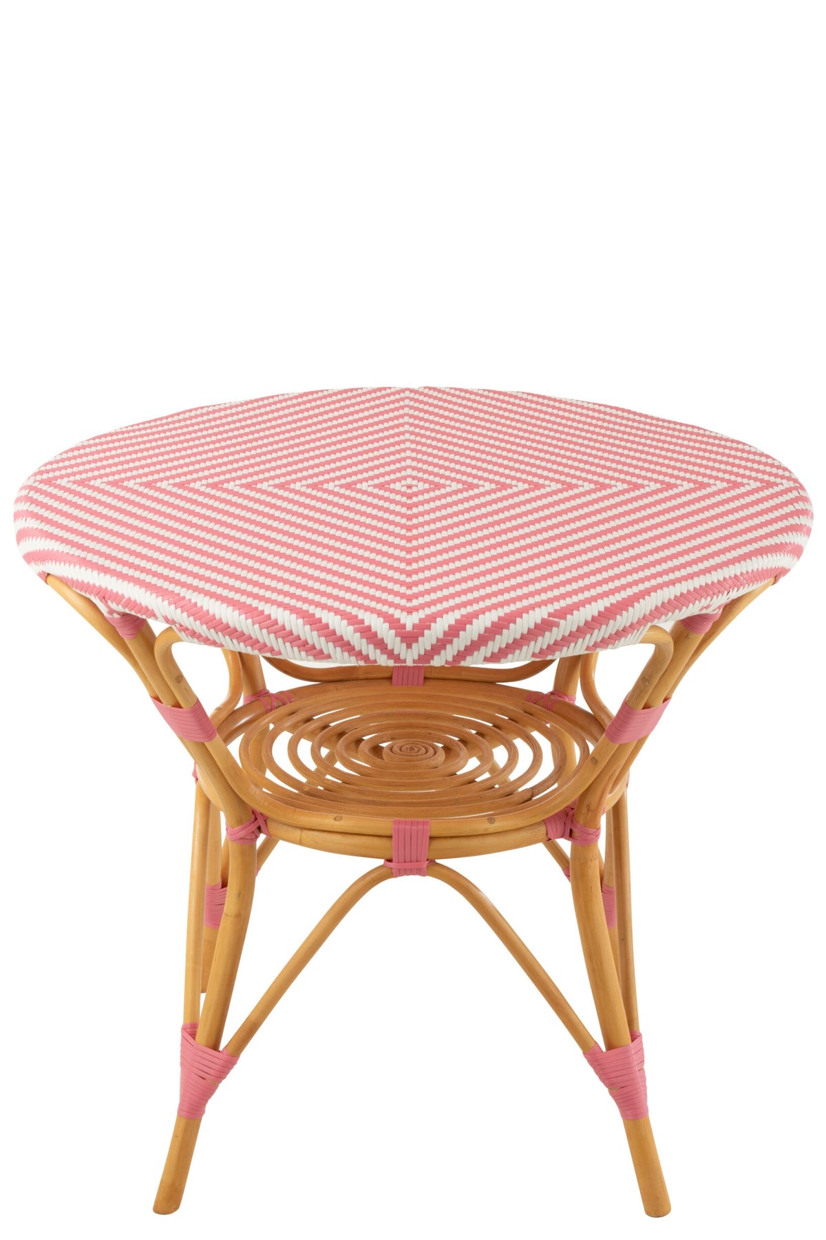 Dining Table Rattan Pink/White