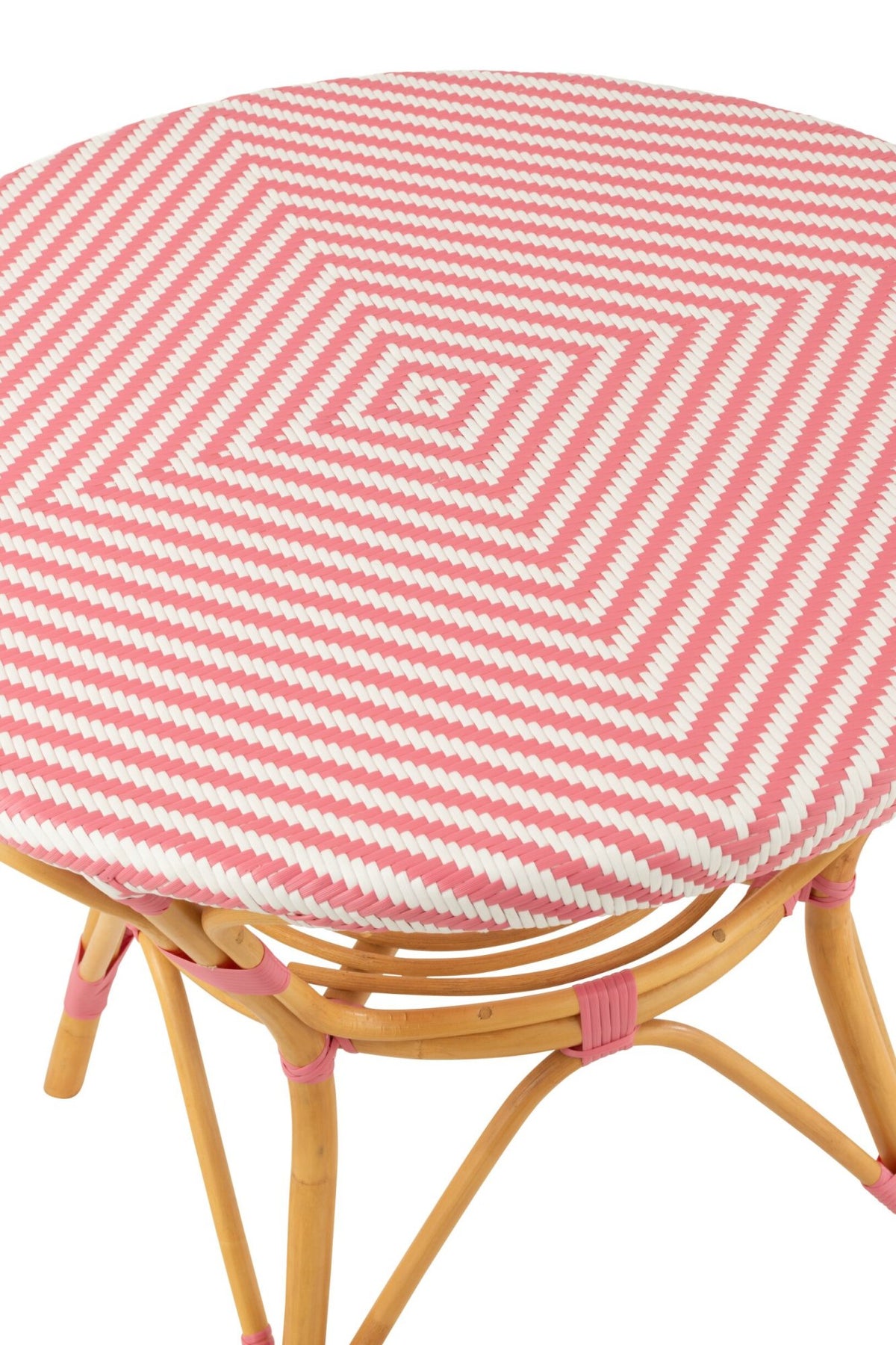 Dining Table Rattan Pink/White