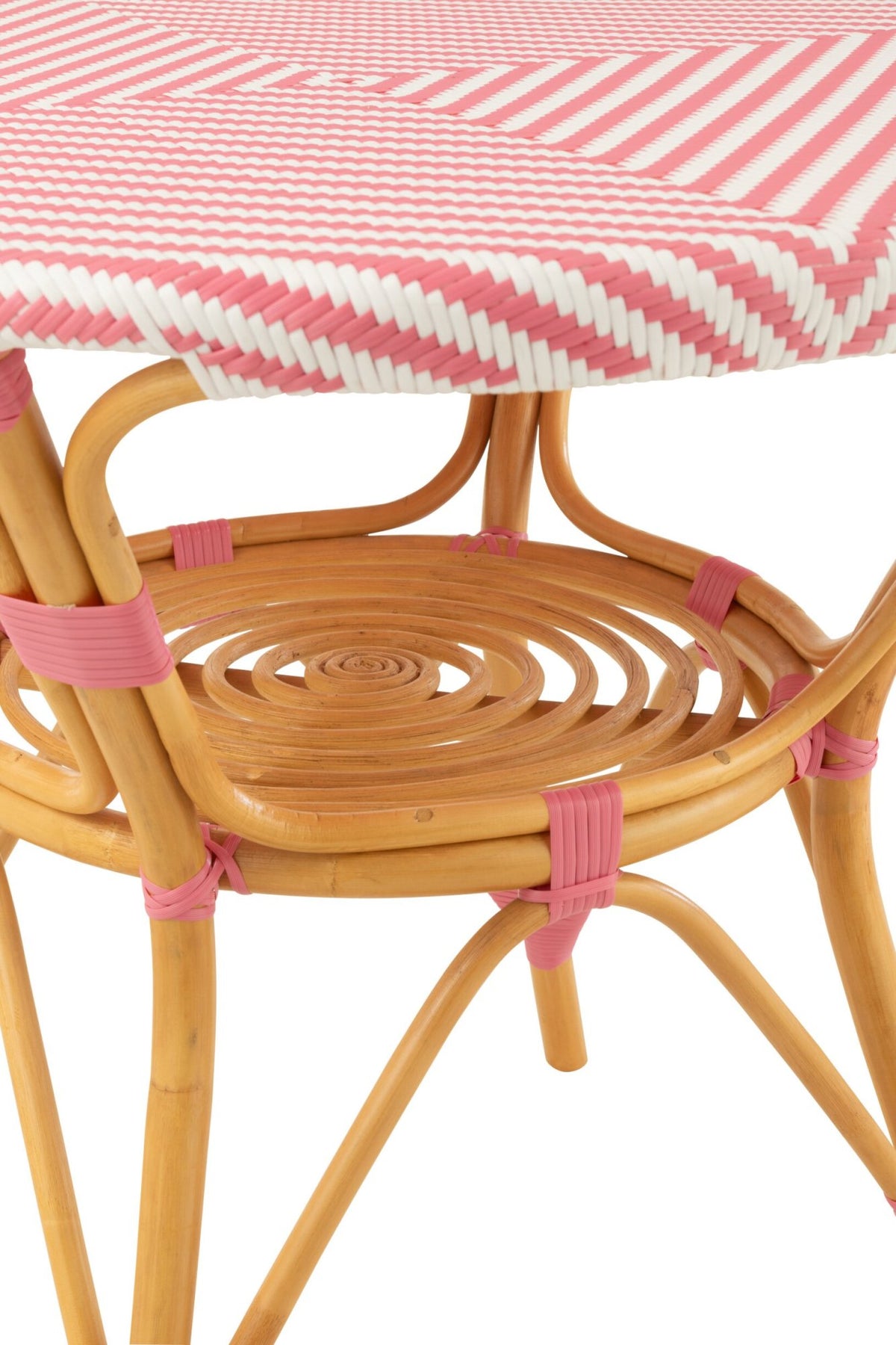 Dining Table Rattan Pink/White