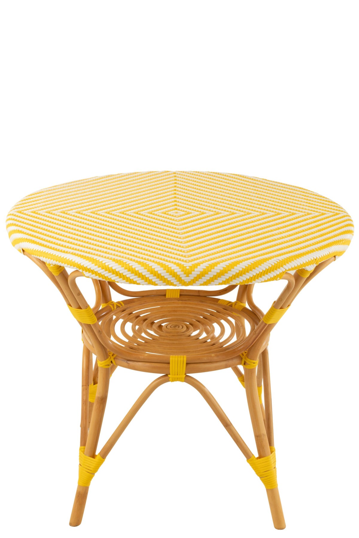 Dining Table Rattan Yellow/White
