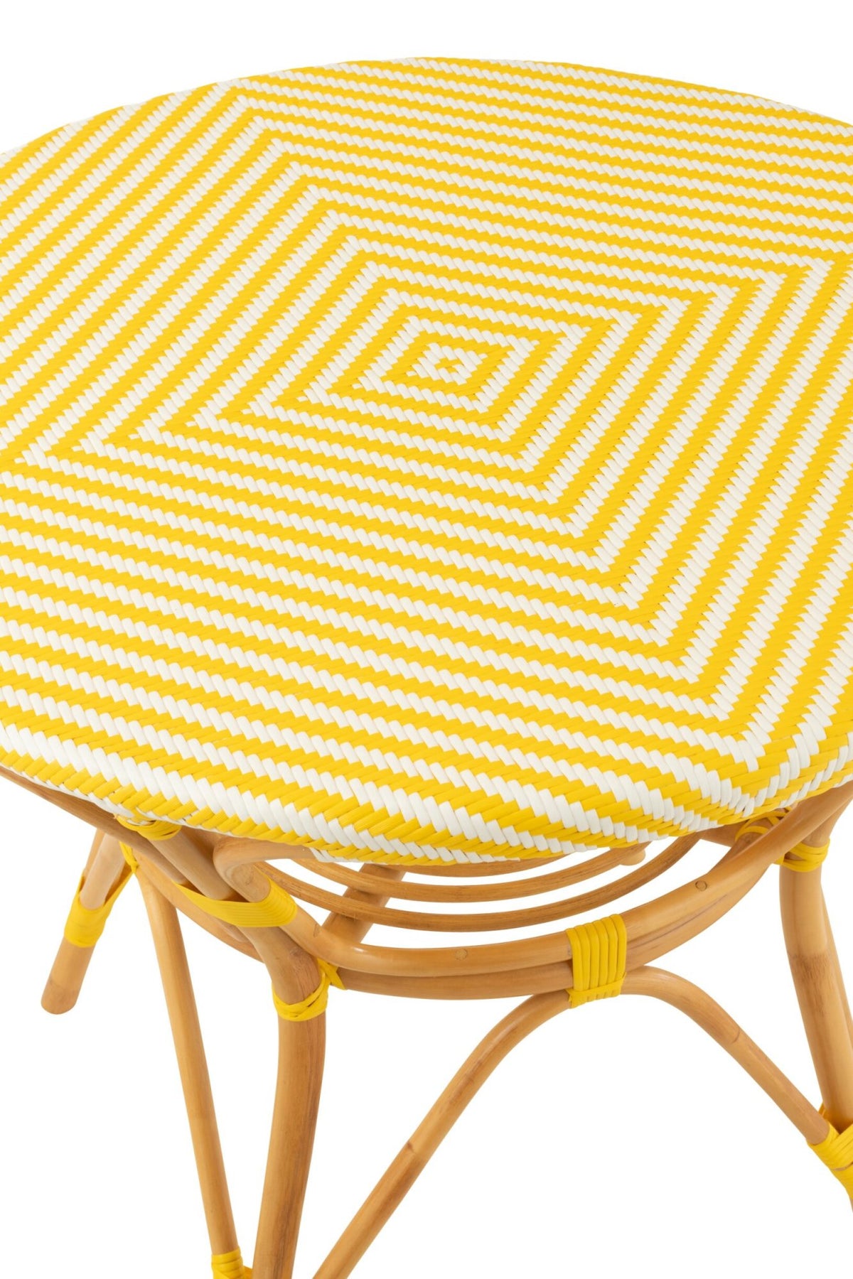Dining Table Rattan Yellow/White