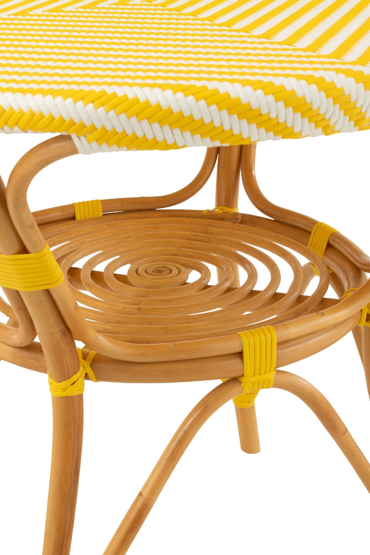 Dining Table Rattan Yellow/White