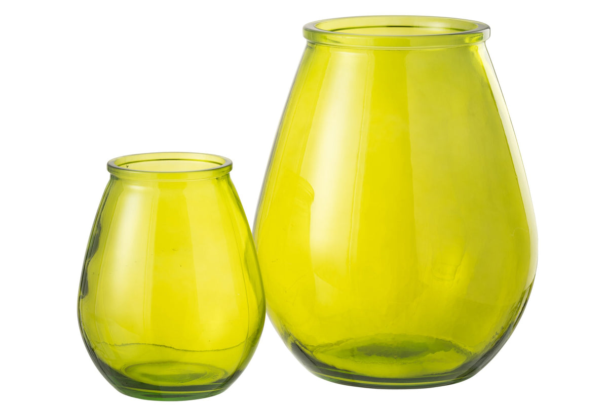 Vase Egg Glass Yellow Large