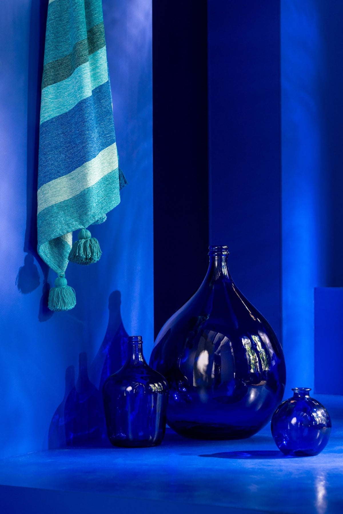 Vase Lissabon Glass Blue Large