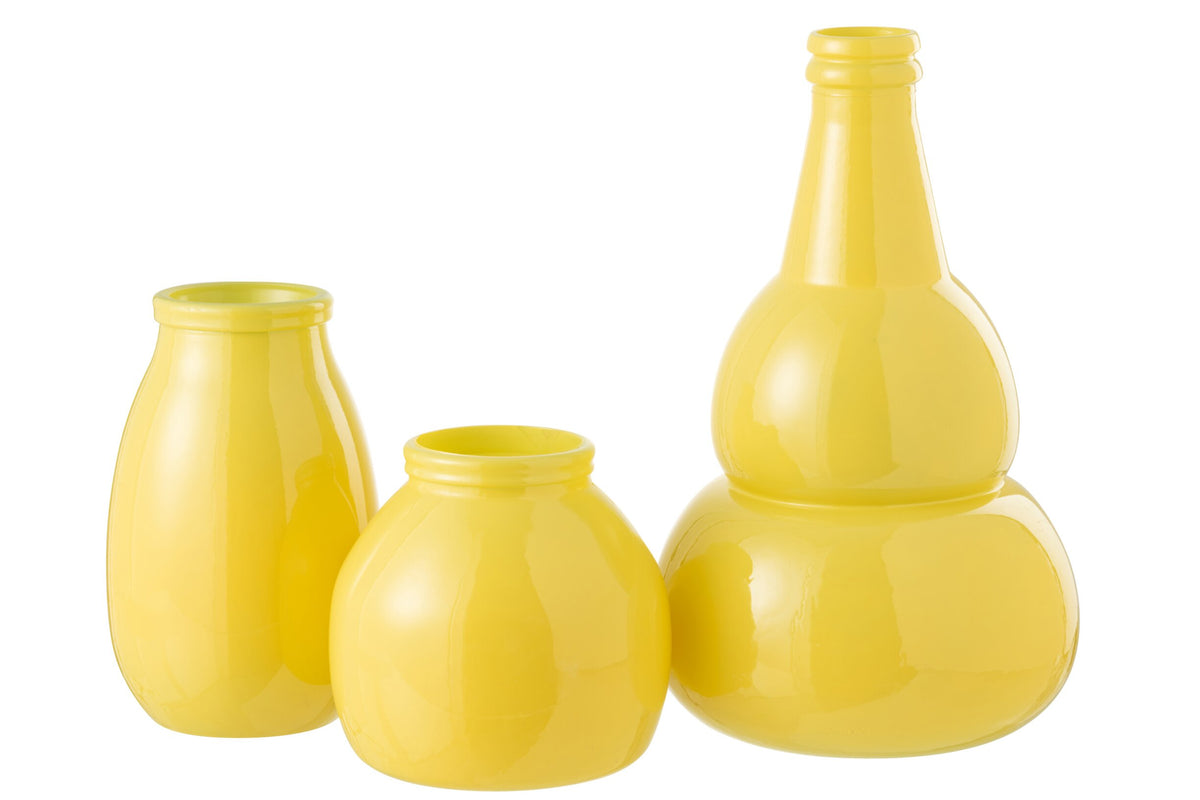 Vase Cocoon Glass Yellow