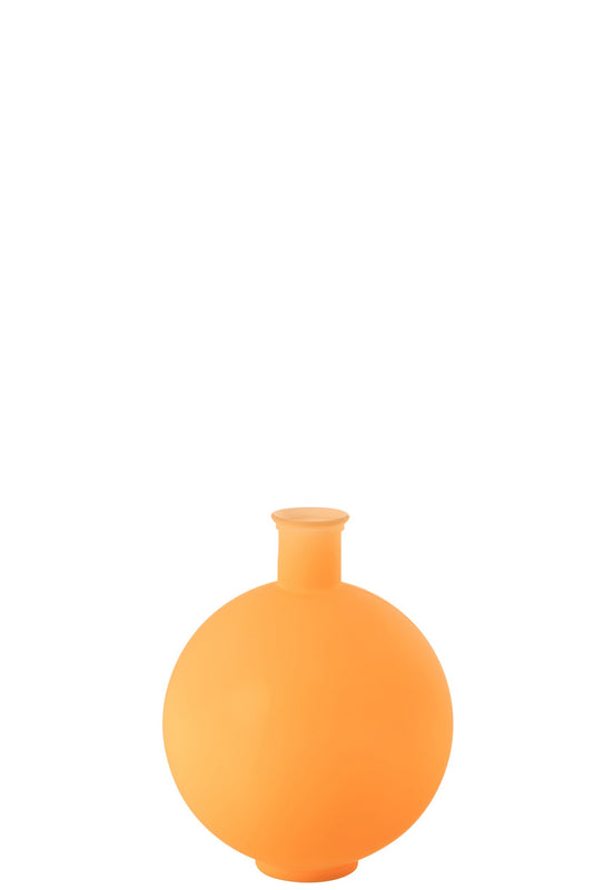 Vase Ball Glass Neon Orange Large