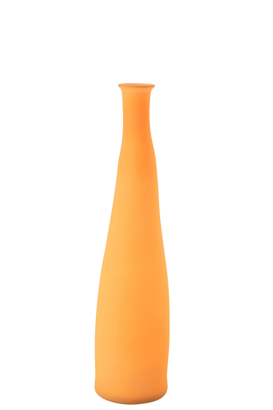 Vase Bottle Glass Neon Orange Small