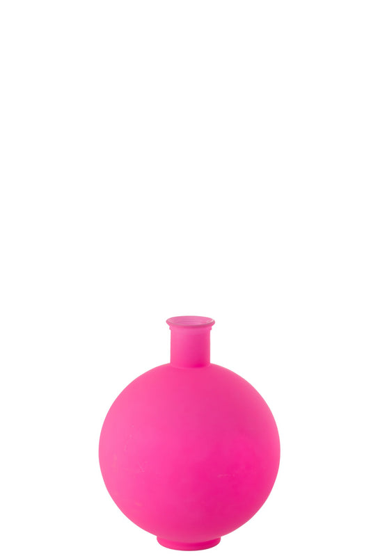 Vase Ball Glass Neon Pink Large