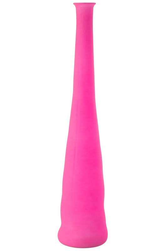 Vase Bottle Glass Neon Pink Large