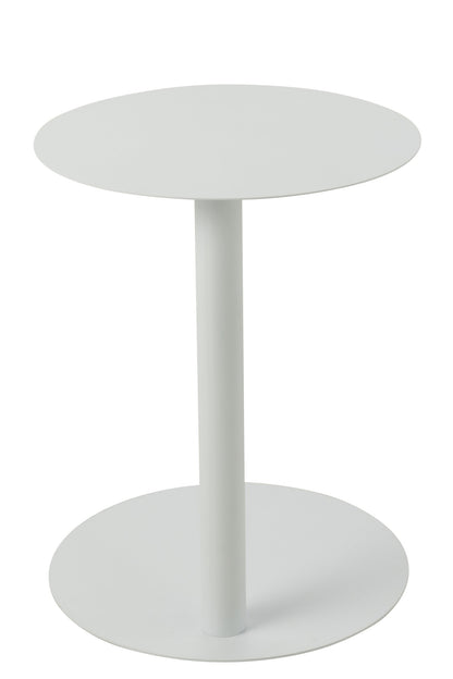 Side Table Round Metal White