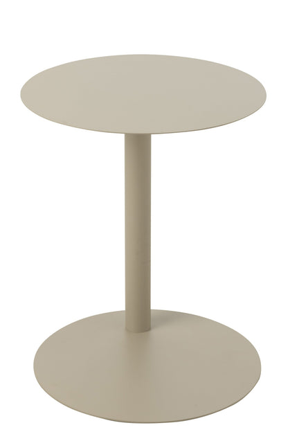 Side Table Round Metal Beige