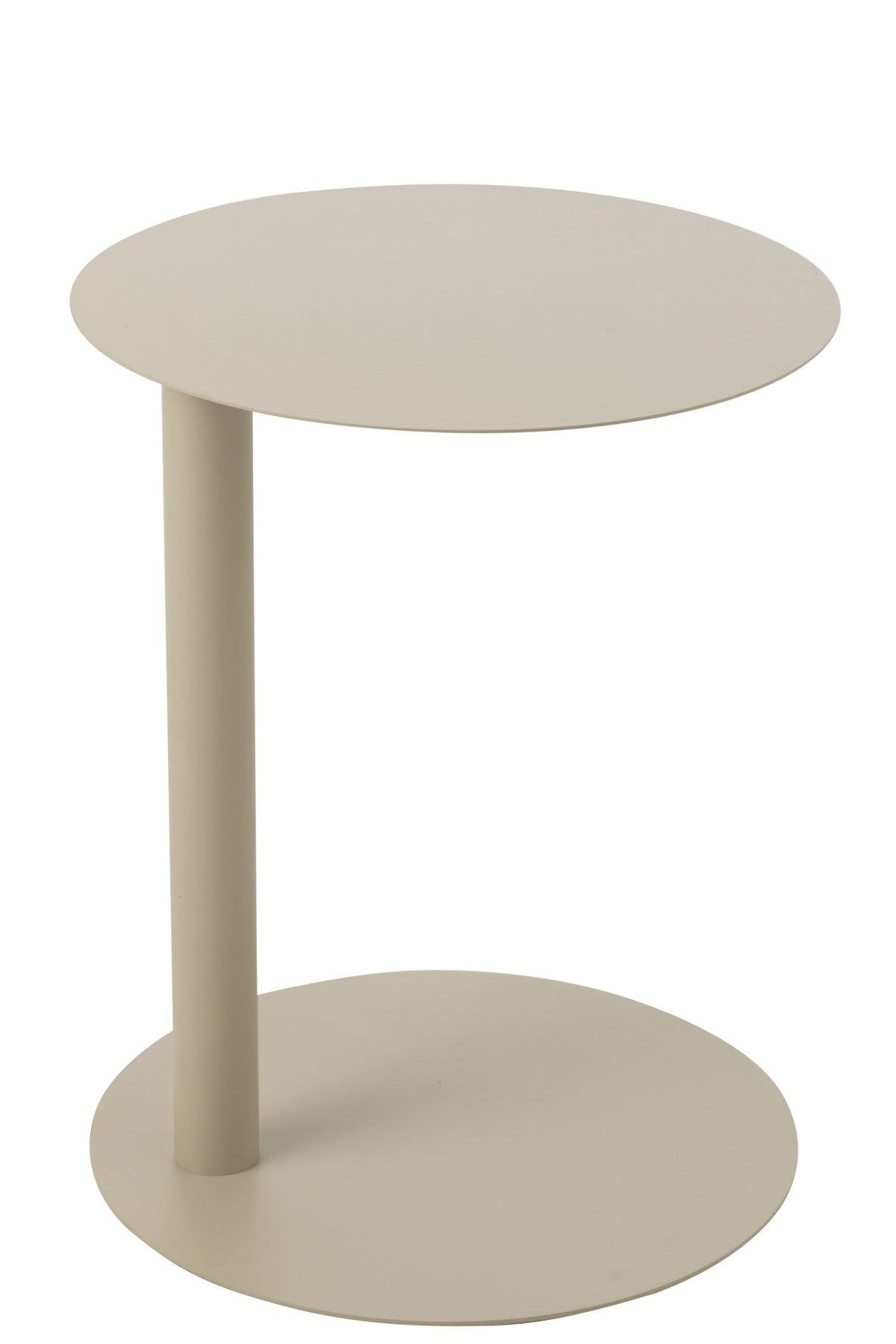 Side Table Round Metal Beige