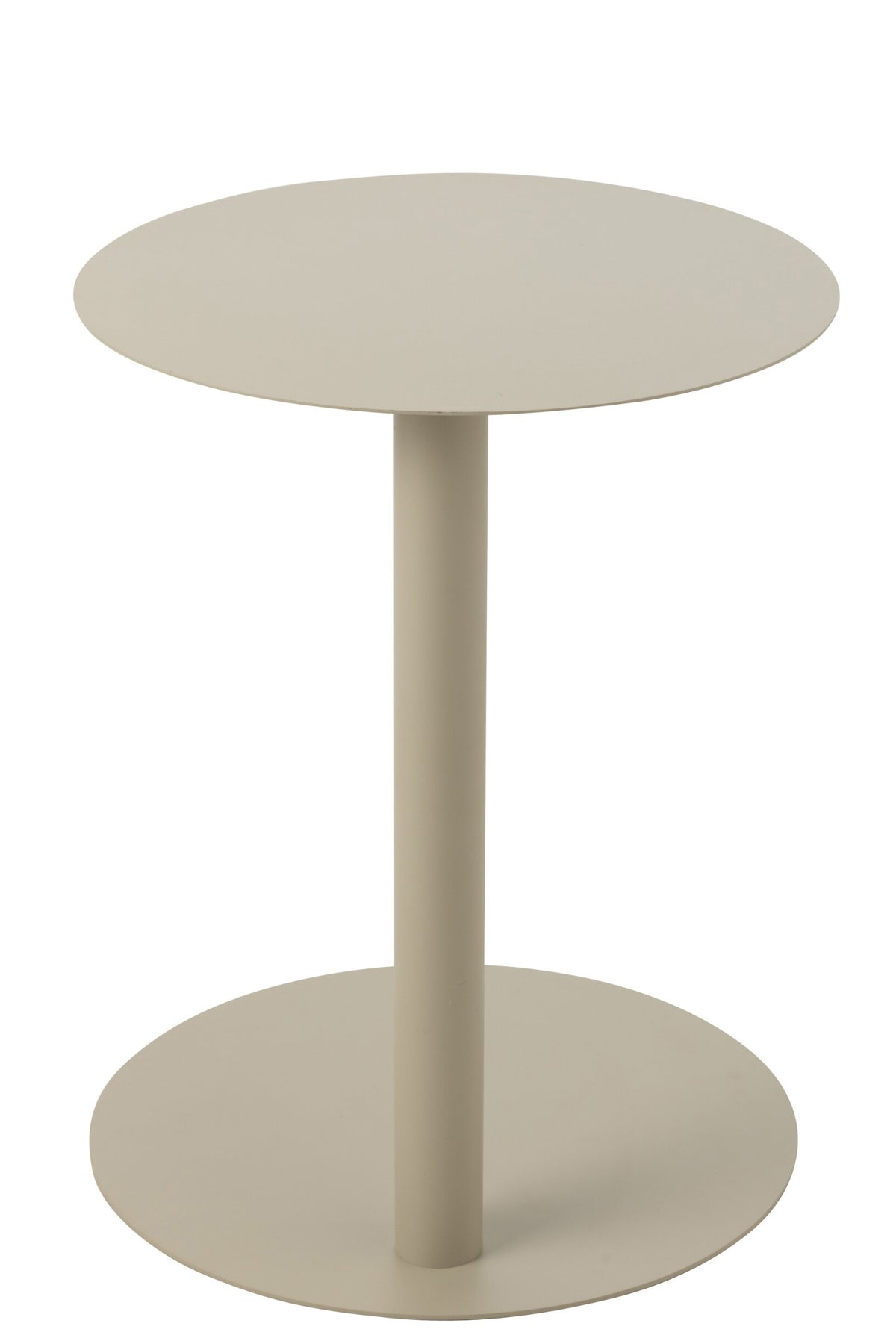 Side Table Round Metal Beige