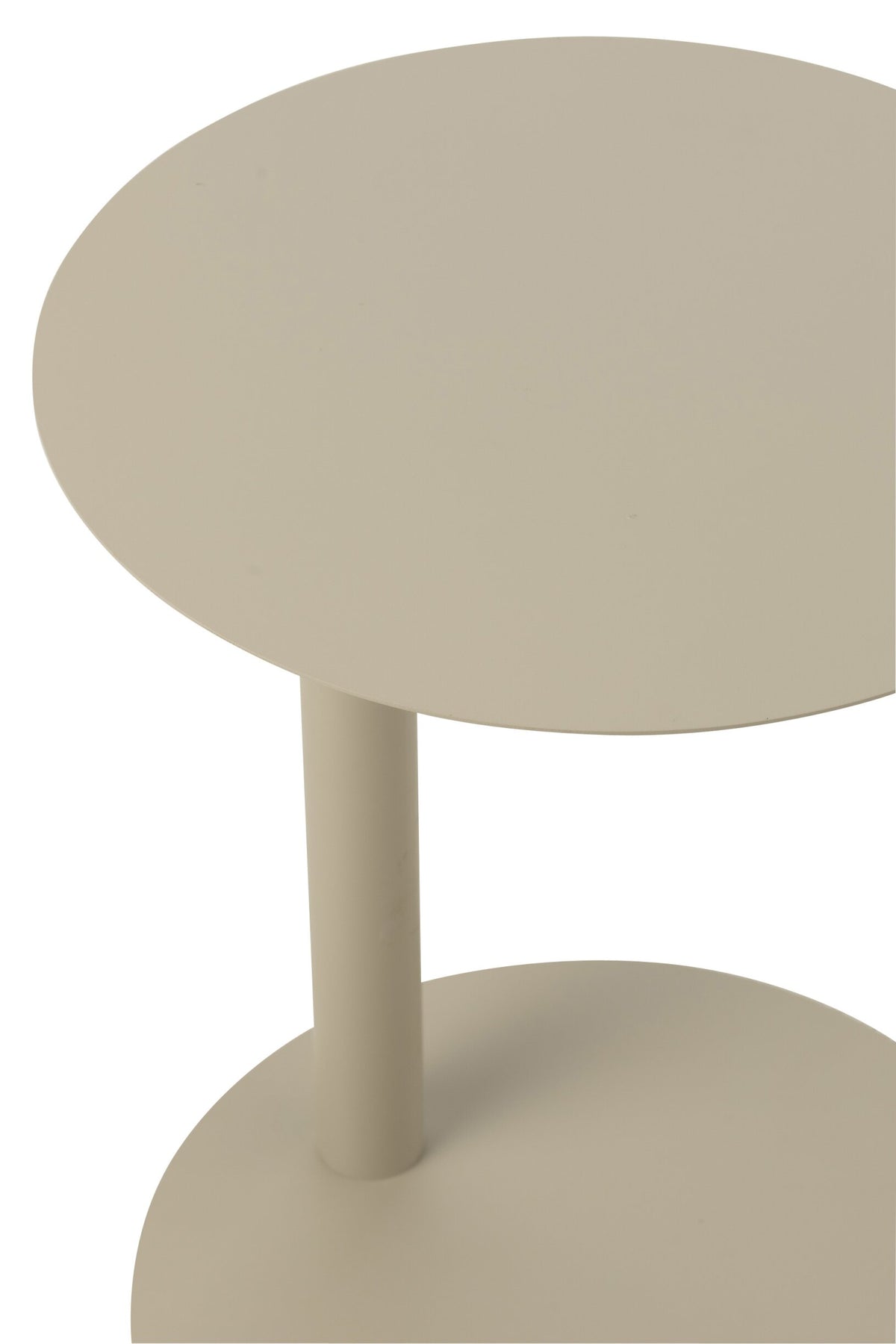 Side Table Round Metal Beige