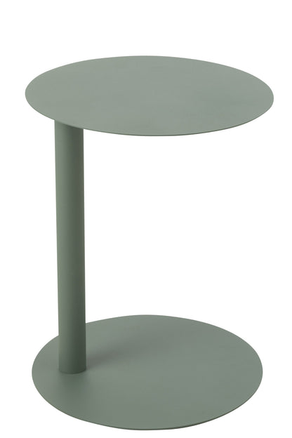 Side Table Round Metal Green
