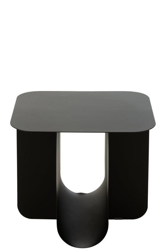 Side Table Square Metal Black