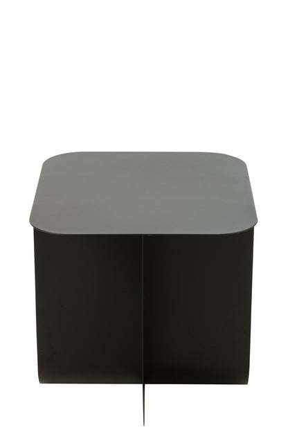Side Table Square Metal Black
