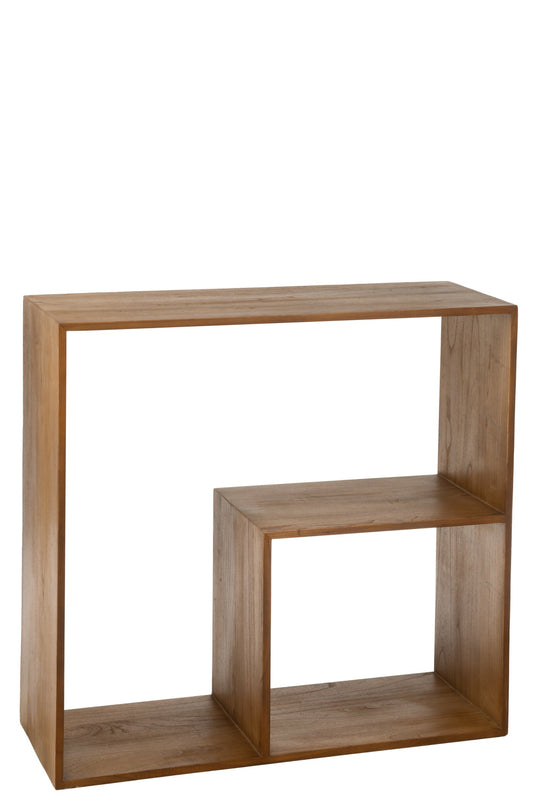 Wall Rack Cube 2p Wood Brown