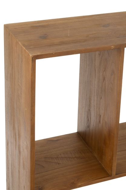 Wall Rack Cube 4p Wood Brown