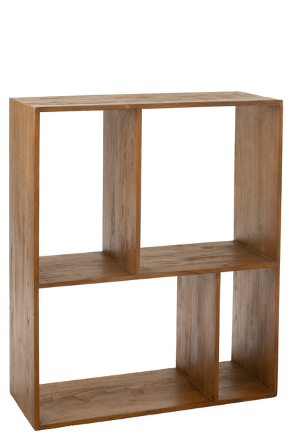 Wall Rack Cube 4p Wood Brown