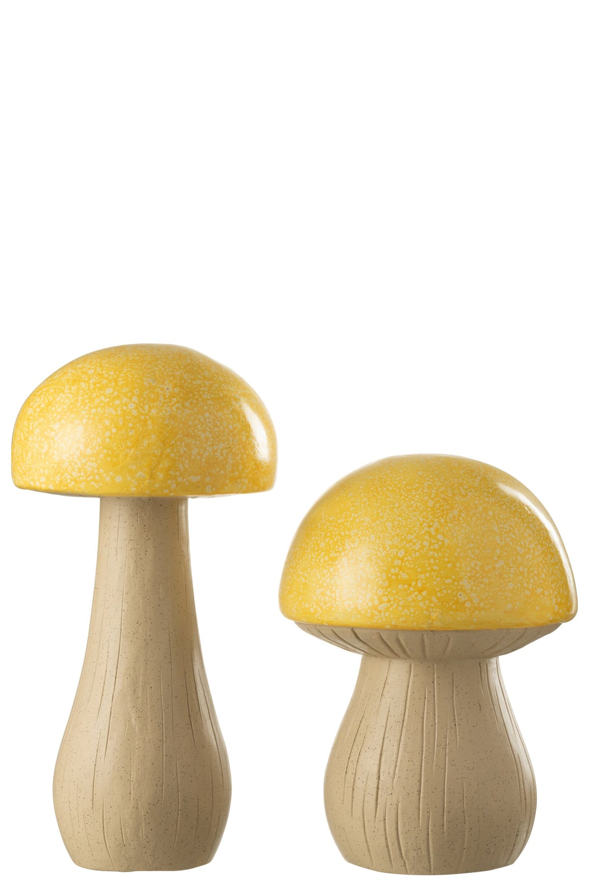 Set Of 2 Mushrooms Outdoor MgO Yellow