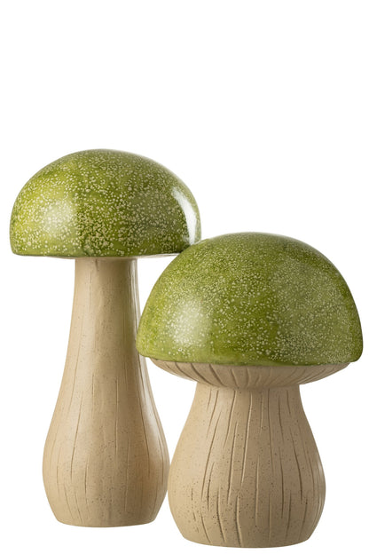 Set Of 2 Mushrooms Outdoor MgO Green