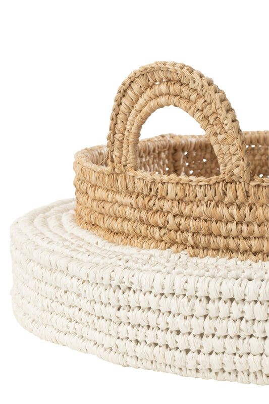 Dienblad zwevend polystyreen wit/naturel