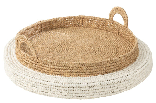 Dienblad zwevend polystyreen wit/naturel