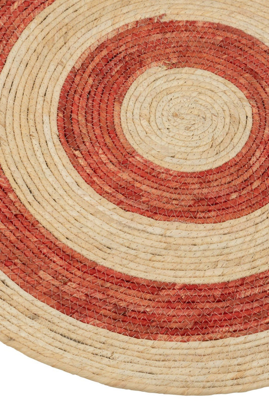 Rug Round Circles Corn Husk Orange/Red Medium Assortment Of 2