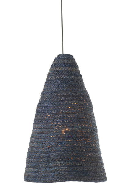 Hanging lampshade maize leaf dark blue
