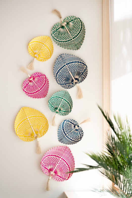 Fan Woven Bamboo Mix Large Assortment Of 4
