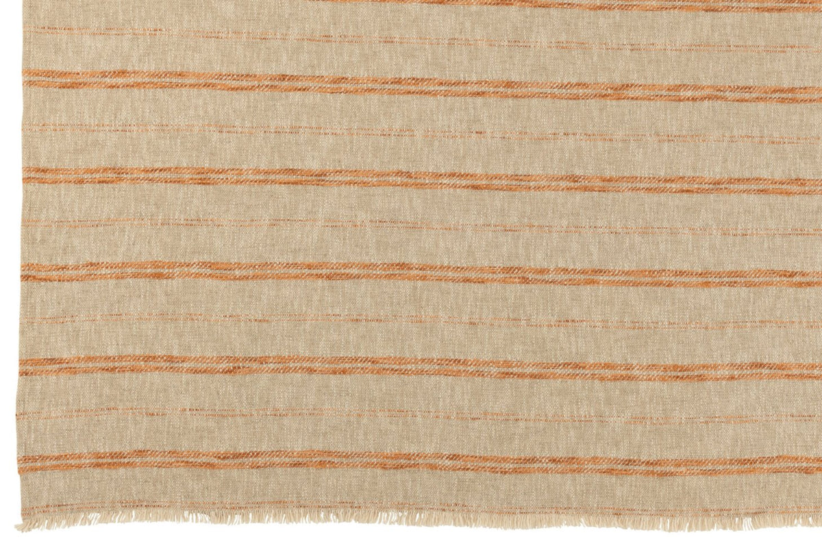 Plaid Stripes Linen/Cotton Beige/Rust